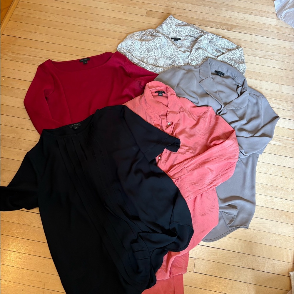 Ann Taylor Assorted Women's Blouses - Red, Black, Coral, Gray, Patterned